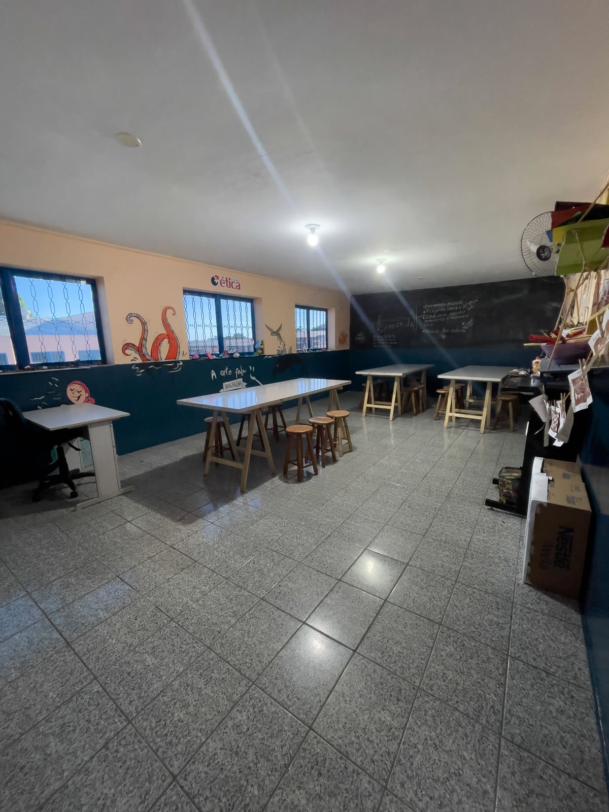 Sala de Artes da unidade de Ensino Fundamental